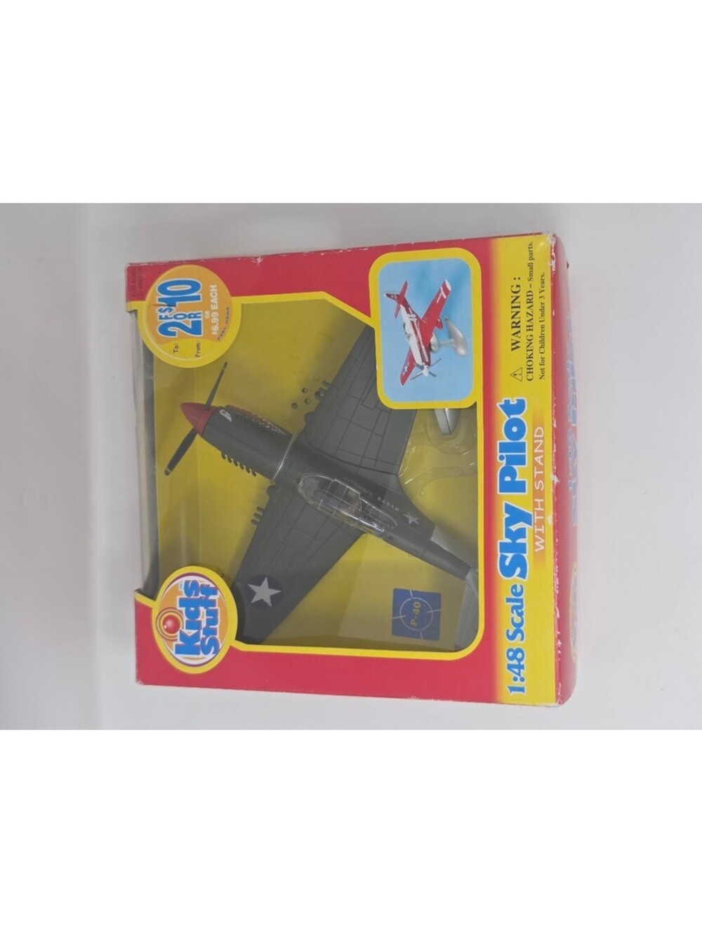 Kids Stuff P-40 Sky Pilot 1:48 Scale Airplane With Stand Sealed Toy